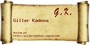 Giller Kadosa névjegykártya